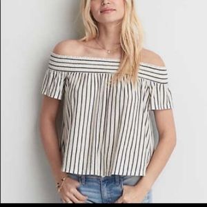 Stripes off-the shoulder top
